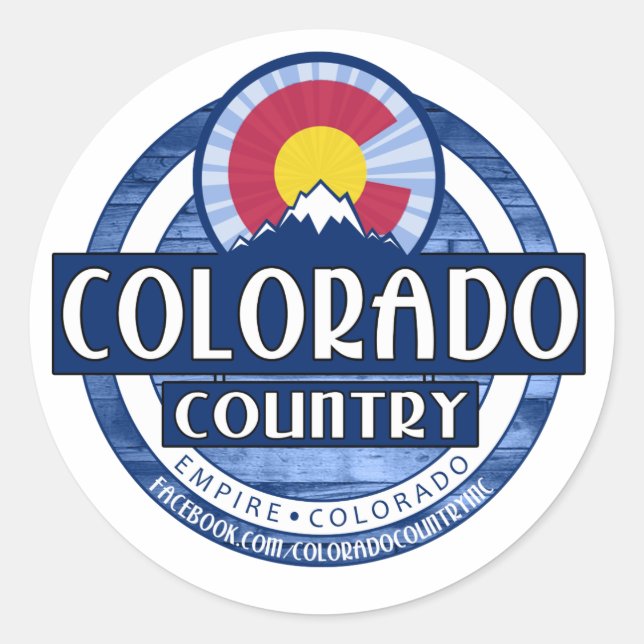 Colorado Pays rond autocollant étiquettes (Devant)