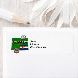 Colorado Picture Text, Flag, Siegel, Quarter, Kart