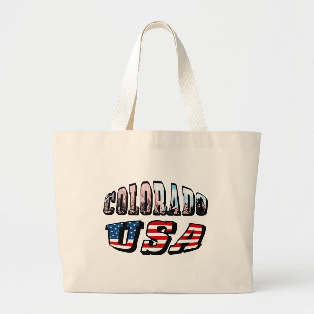 Colorado Picture und USA Text Jumbo Stoffbeutel (Vorne)