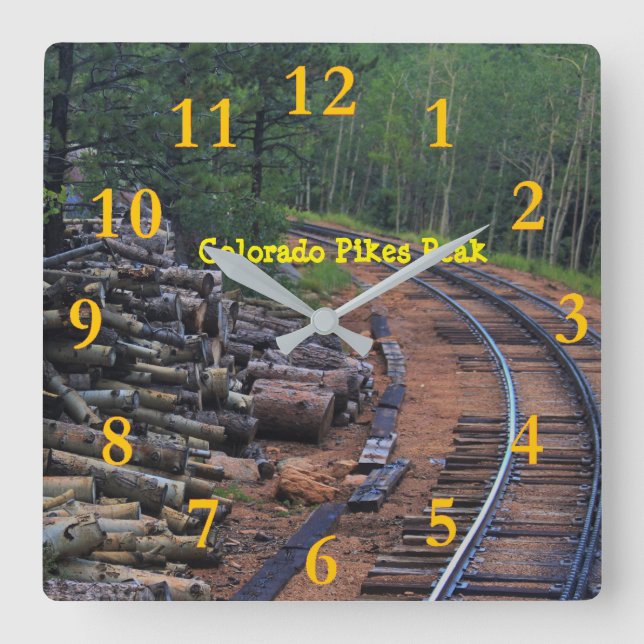 Colorado Pikes Quadratische Wanduhr (Vorderseite)