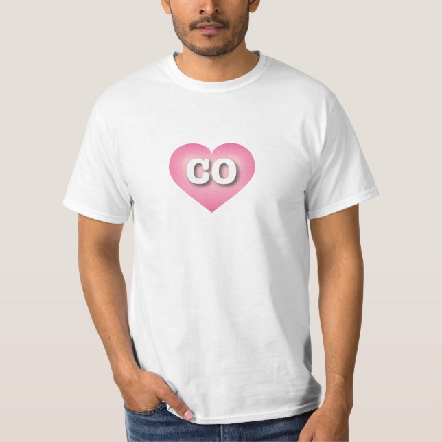 Colorado Pink Fade Heart - I Liebe CO T-Shirt (Vorderseite)
