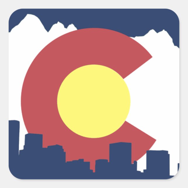 Colorado Quadratischer Aufkleber (Vorderseite)