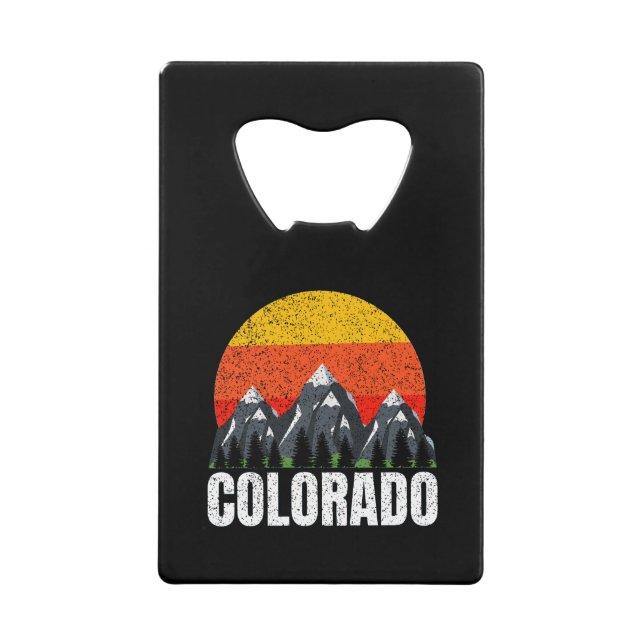 Colorado Retro Sunset Geldbeutel Flaschenöffner (Vorderseite)