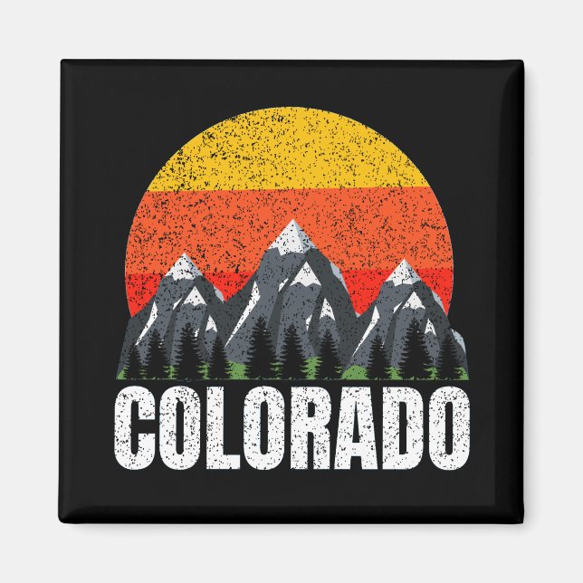 Colorado Retro Sunset Magnet (Vorne)