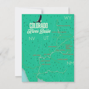 Colorado-River-Becken Vintage-Karte
