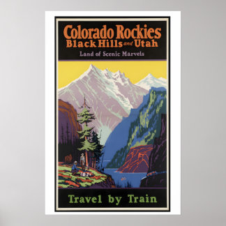Colorado Rockies Nationalparks Reisen im Vintage-S Poster