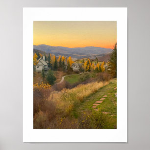Colorado Rocky Mountain Sunset Design Poster