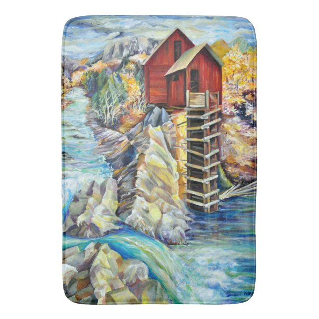 Colorado Rocky Mountains Fluss Crystal Mill Badematte (Vorderseite Vertikal)