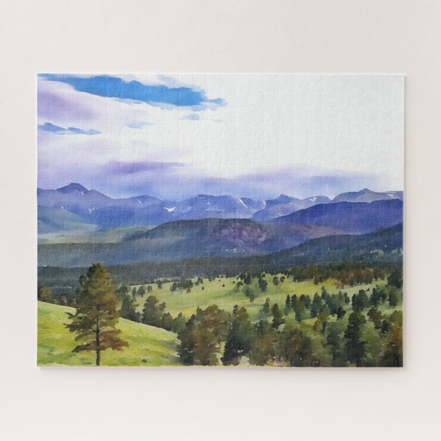 Colorado Rocky Mountains Wiesen Kunst-Puzzle (Horizontal)