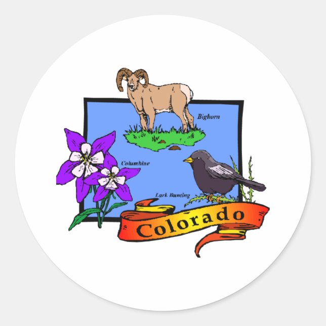 Colorado Runder Aufkleber (Vorderseite)
