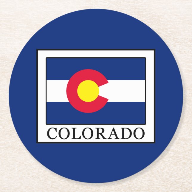 Colorado Runder Pappuntersetzer (Vorderseite)