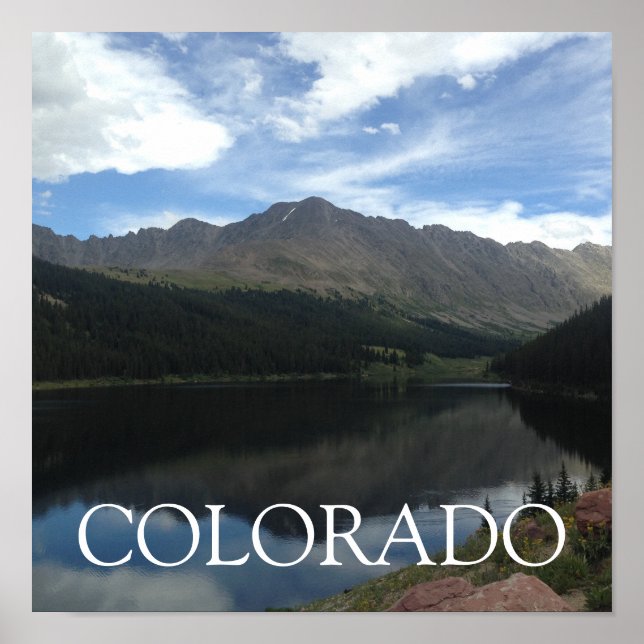 Colorado Schöne Berge & See 12"x12" Poster (Vorne)