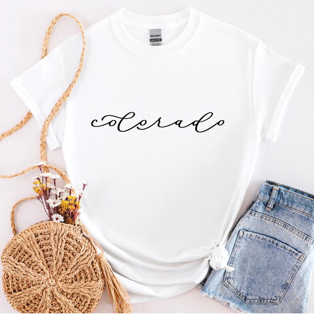 Colorado Script T-Shirt d'État pour femmes (Créateur téléchargé)