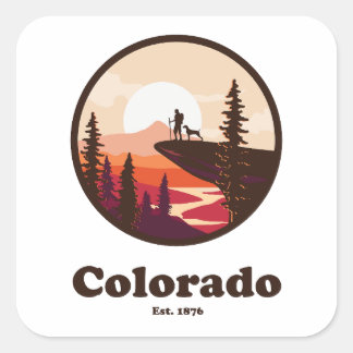 Colorado seit 1876 quadratischer aufkleber