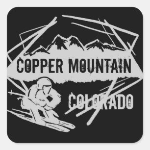 Colorado ski noir gris autocollants