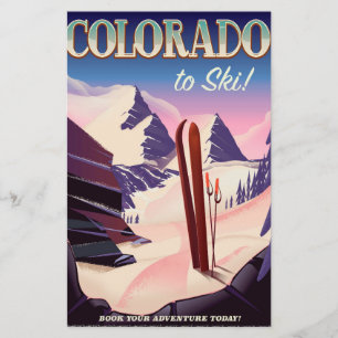 Colorado Ski print - USA Vintages Skisportposter Briefpapier