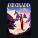 Colorado Ski print - USA Vintages Skisportposter Poster<br><div class="desc">Colorado Ski Print - USA Vintages Ski-Urlaubsposter der Schneeberge.</div>