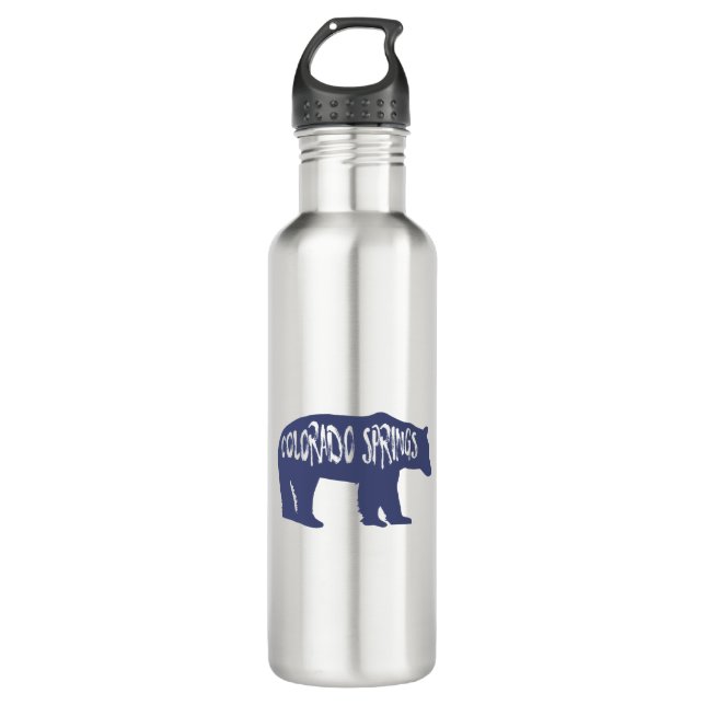 Colorado Springs Bear Edelstahlflasche (Vorderseite)