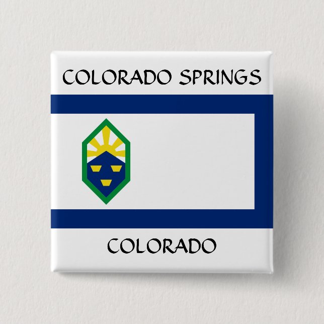 Colorado Springs-Flagge Button (Vorderseite)