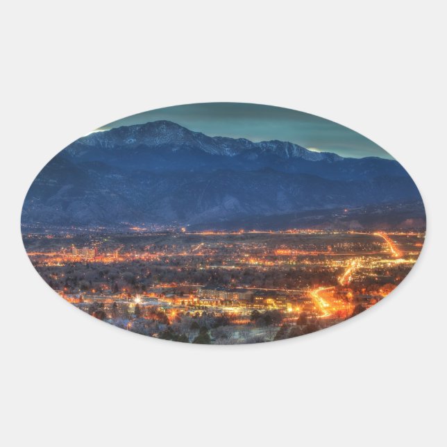 Colorado Springs Ovaler Aufkleber (Vorderseite)