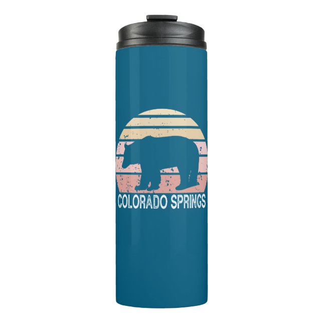 Colorado Springs Retro Bär Thermosbecher (Vorderseite)