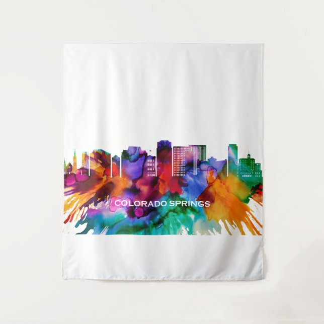 Colorado Springs Skyline Wandteppich (Vorderseite)