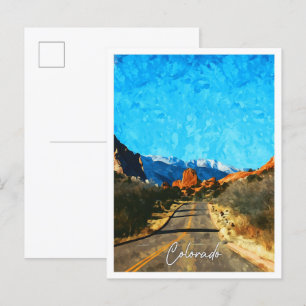 Colorado Springs USA Aquarell Stadtlandschaft Postkarte