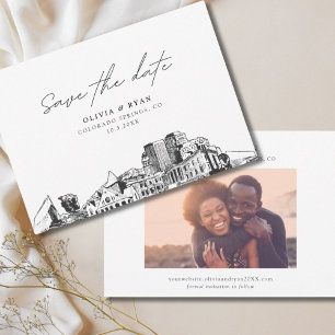 Colorado Springs Wedding Save the Date Modern Einladung