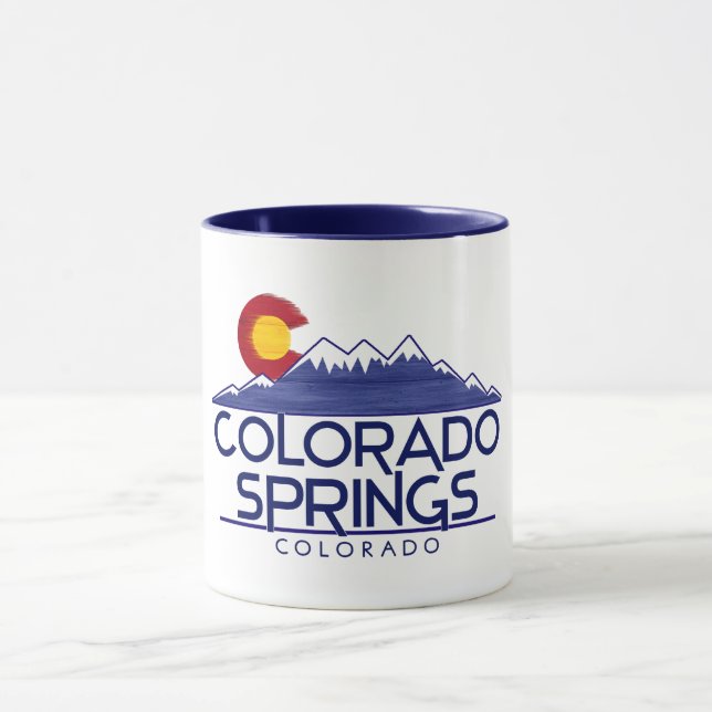 Colorado Springs wood mountains mug (Centre)