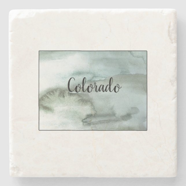 Colorado Staat Illustration Steinuntersetzer (Vorderseite)