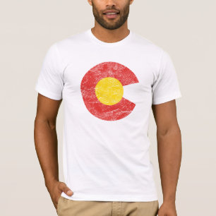 Colorado-Staats-Flaggegrunge-Denver-Liebe T-Shirt