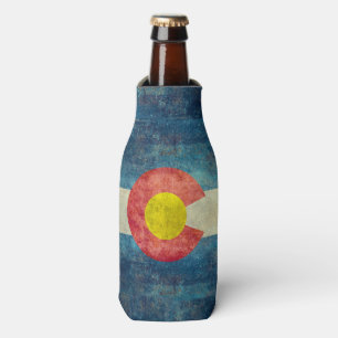 Colorado-Staatsflagge mit Vintagem retro grungy Flaschenkühler