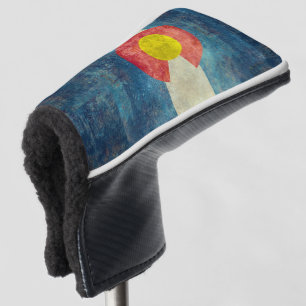 Colorado-Staatsflagge mit Vintagem retro grungy Golf Headcover