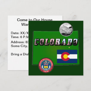 Colorado Texte, Drapeau, Sceau, Trimestre, Carte