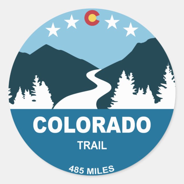 Colorado Trail Runder Aufkleber (Vorderseite)