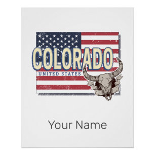 Colorado Vereinigte Staaten Retro-Staatskarte Vint Poster
