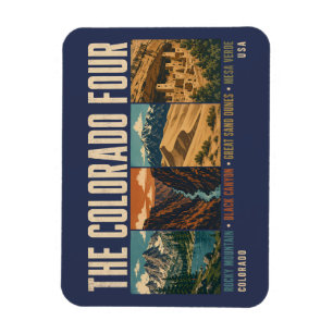 Colorado Vier Nationalpark Illustration Vintage Magnet