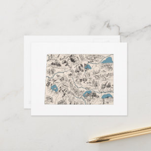 Colorado Vintag Picture Map Staat Chart Postkarte