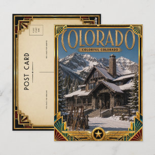 Colorado Vintage Art Deco Golden Age Postkarte