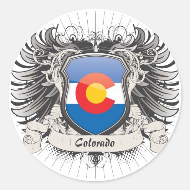 Colorado-Wappen Runder Aufkleber (Vorderseite)