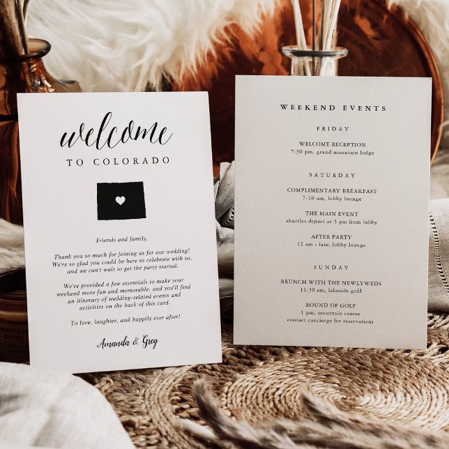 Colorado Wedding Welcome Letter & Itinerary (Von Creator hochgeladen)