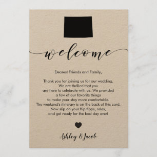 Colorado Wedding Welcome Letter & Itinerary Card Programm