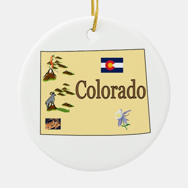 Colorado-Weihnachtsbaum-Verzierung Keramikornament (Vorne)