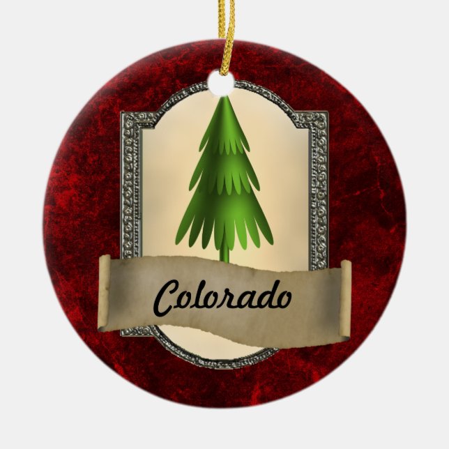 Colorado-Weihnachtsverzierung Keramik Ornament (Vorne)