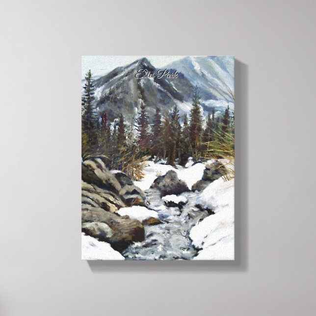 Colorado Winter Glow: Estes Park Leinwanddruck (Vorderseite)