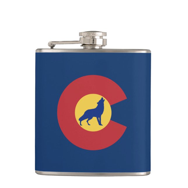 Colorado Wolf Flachmann (Vorderseite)