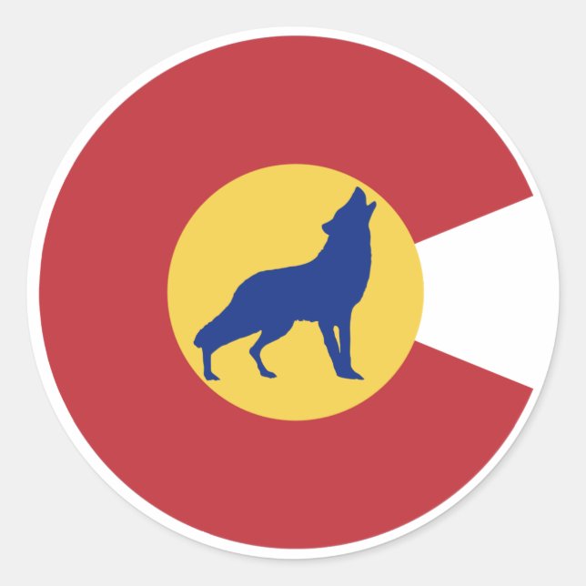 Colorado Wolf Runder Aufkleber (Vorderseite)