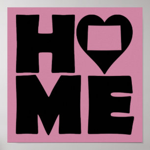 Colorado Zuhause Herz Staat Plakatzeichen Poster