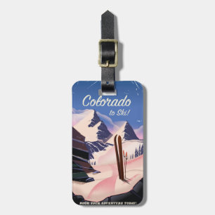 Colorado zum Ski! Vintage Reiseplakat Gepäckanhänger