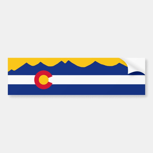 Coloradoflagge u. -Gebirgszug Autoaufkleber (Vorne)